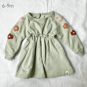 🪴5/$30 Rabbit & Bear 6-9 Months Baby Floral Green Dress